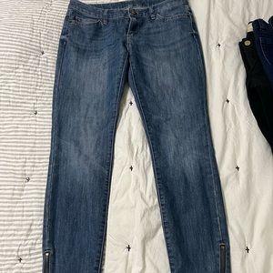 Michael Kors zip skinny blue jeans